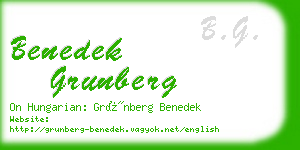 benedek grunberg business card